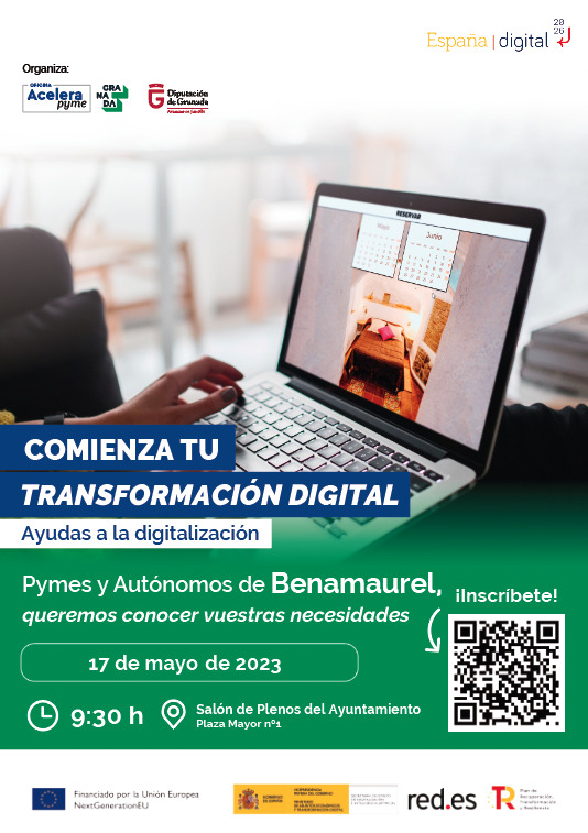 Cartel de transformación digital en Benamaurel